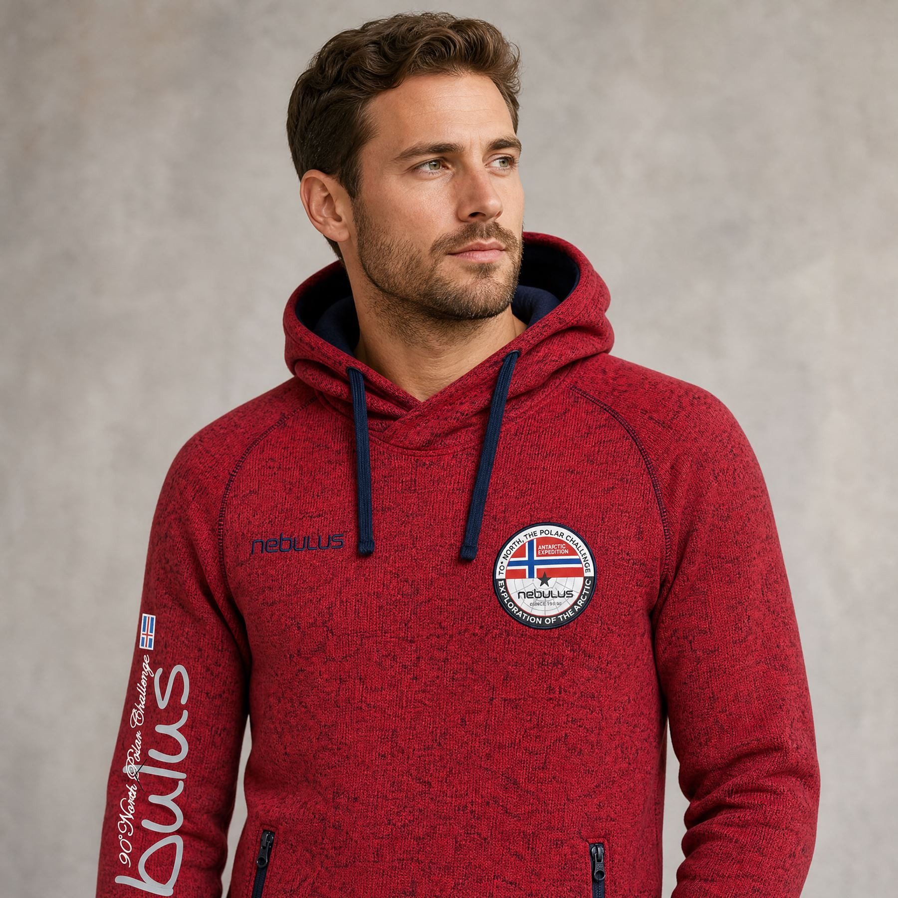 Nebulus Hoodie MILL, P5045 - Herren, rot, XXL