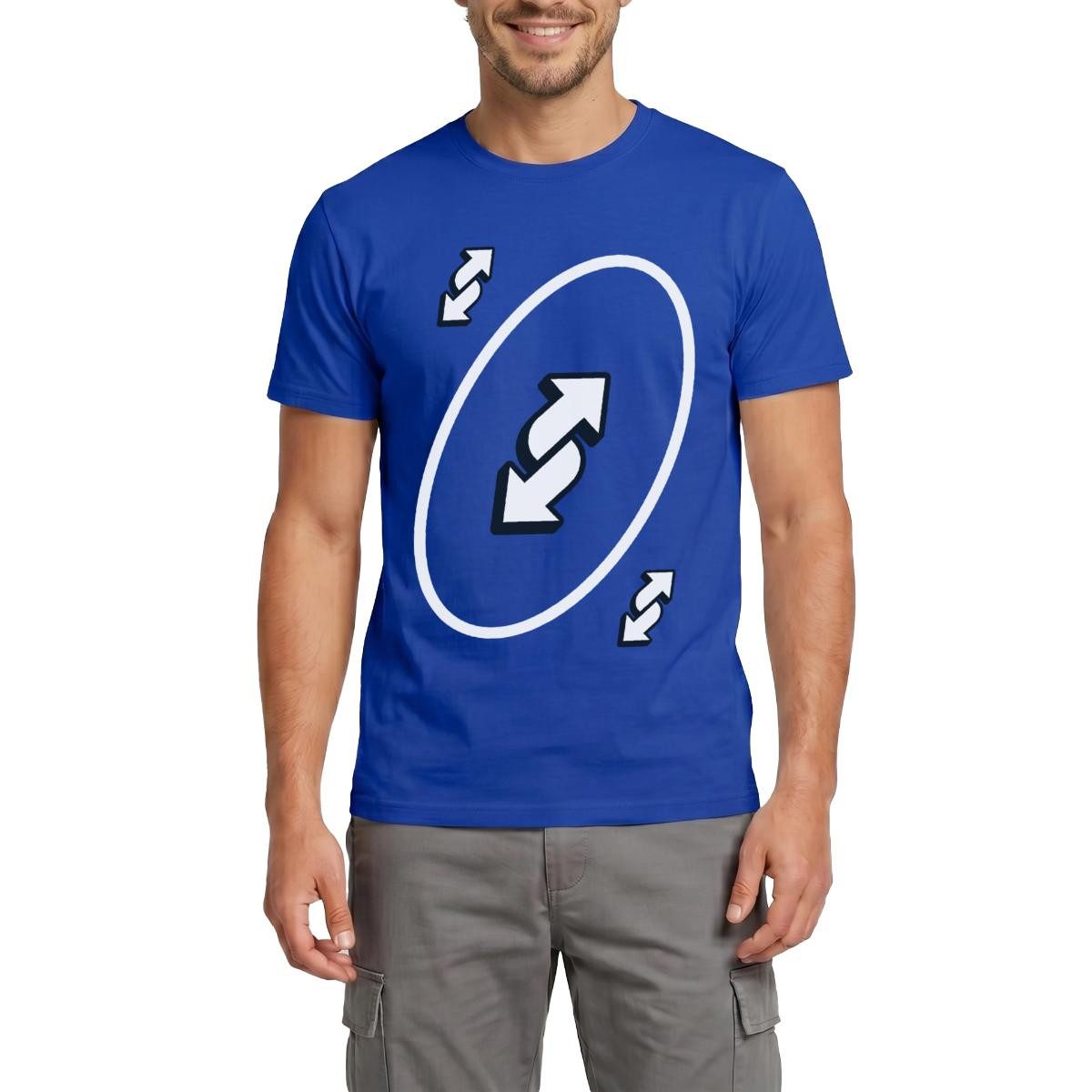 T-Shirt UNO Karten Kostüm Richtungswechsel-Karte Karneval Männer T-Shirt