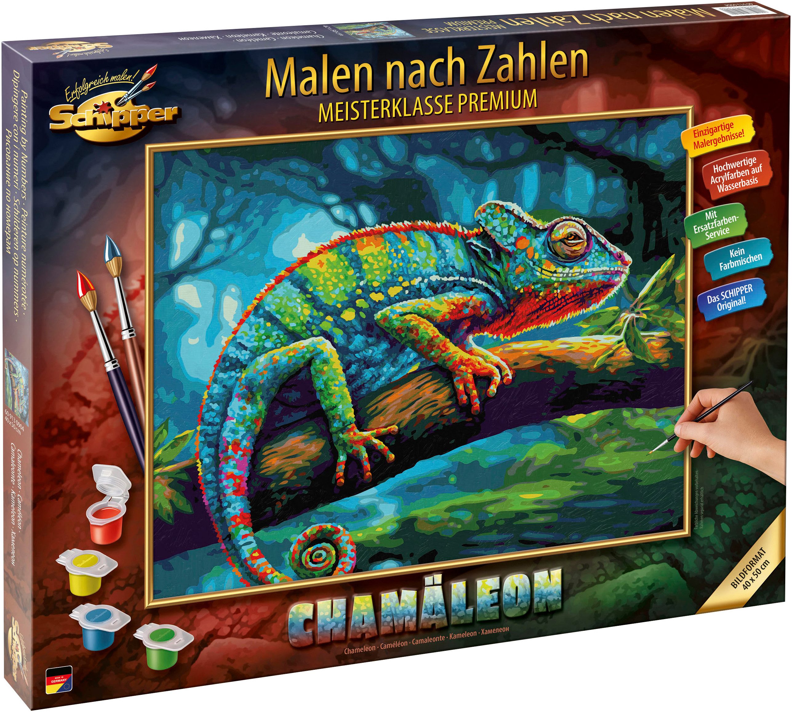 Schipper Malen nach Zahlen Meisterklasse Premium - Chamäleon, Made in Germany