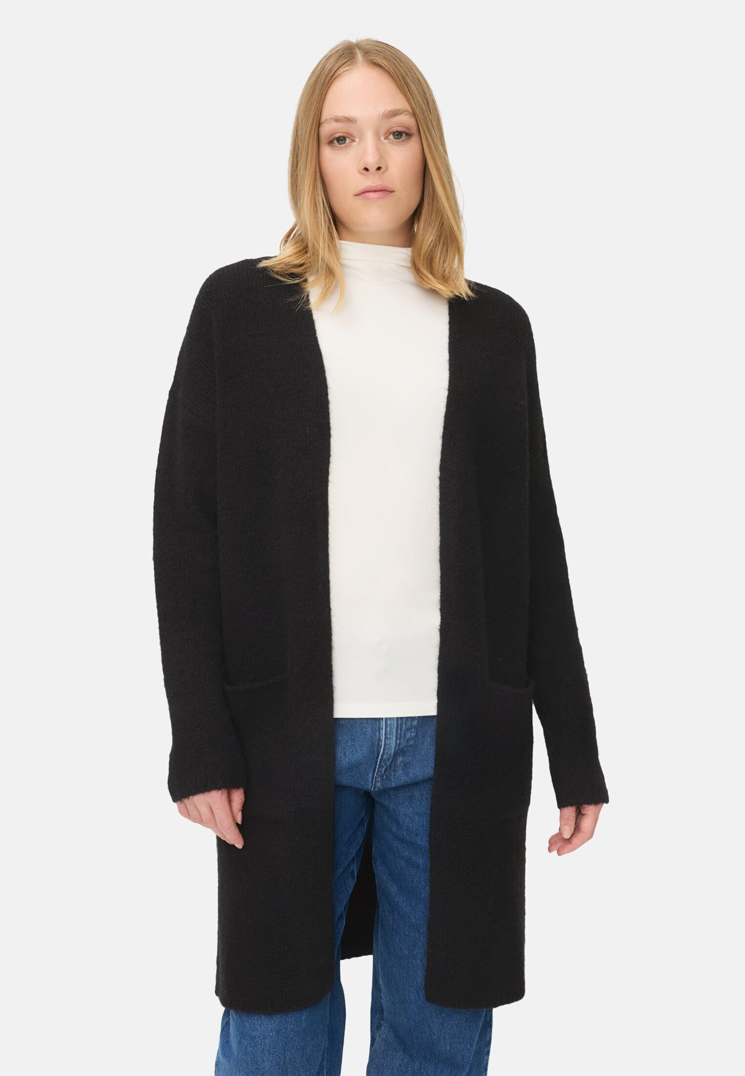 camel active Longstrickjacke mit aufgesetzten Taschen Langarm Stehkragen St günstig online kaufen