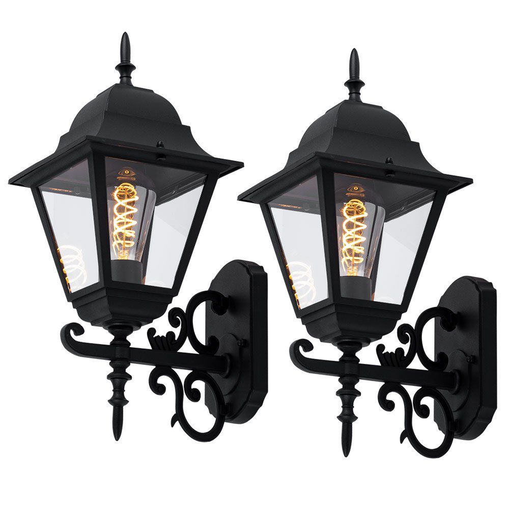 V-TAC LED Außen-Wandleuchte, Leuchtmittel inklusive, Warmweiß, 2er Set LED ALU Wand Leuchten Fassaden Laternen Garten