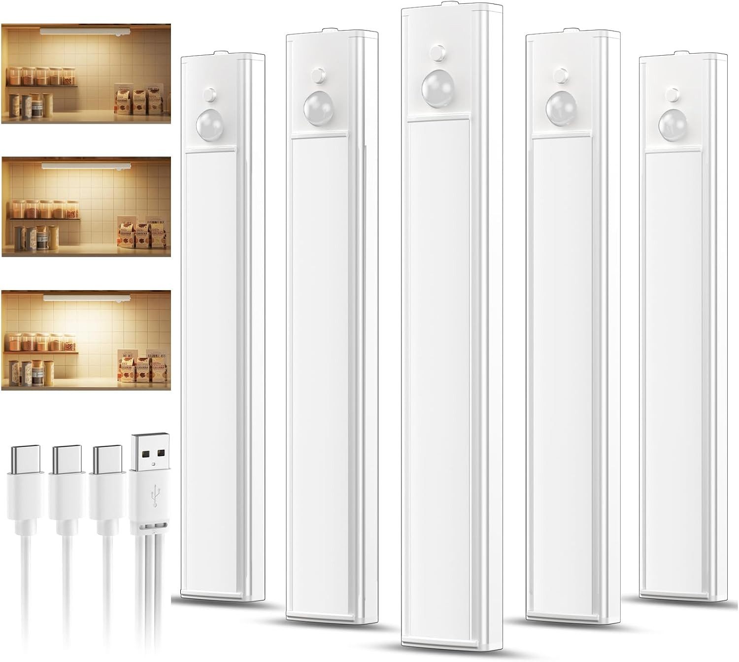 FELIXLEO LED Unterbauleuchte 5 Pack Unterbauleuchte Kueche LED 20cm Dimmbare Schrankbeleuchtung