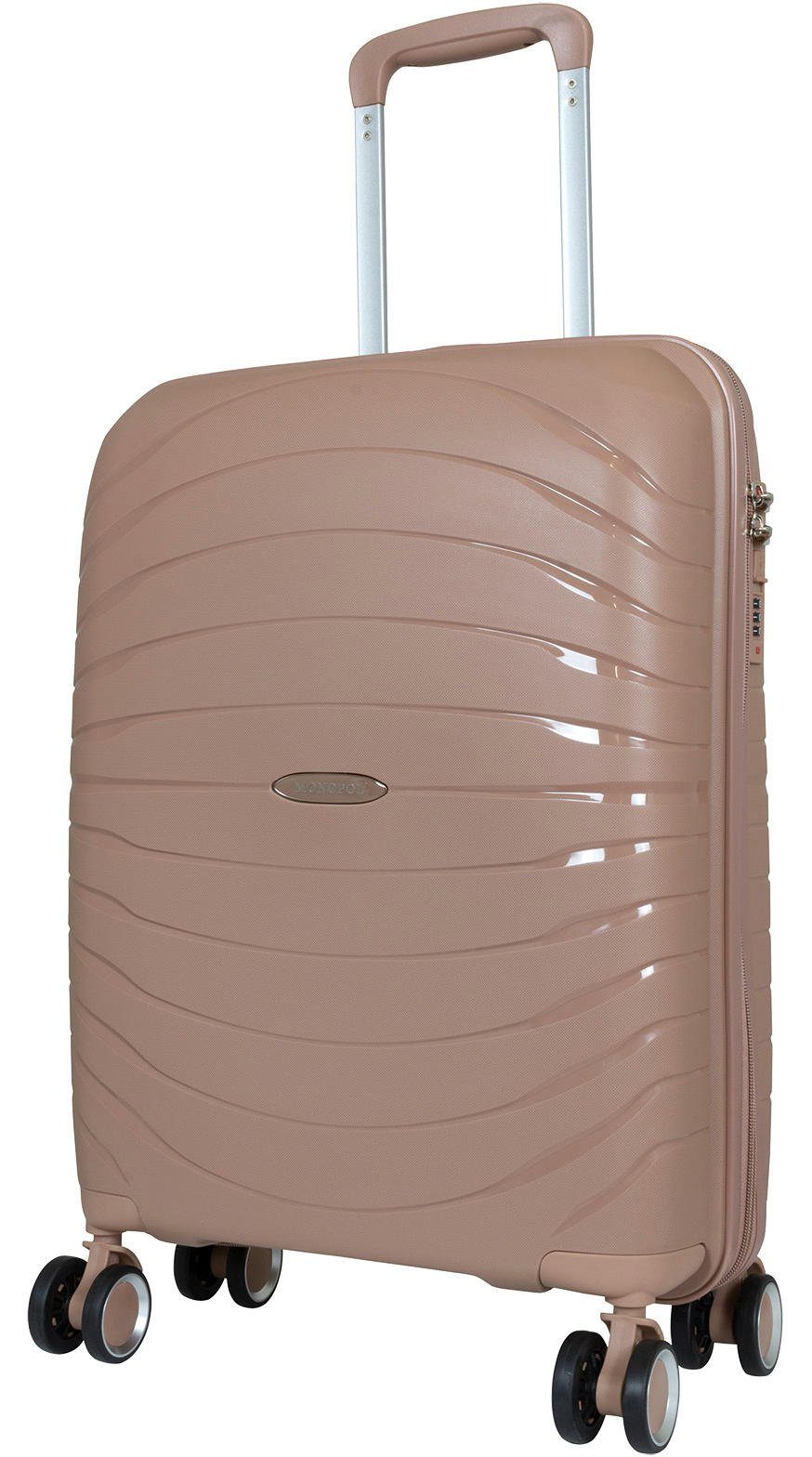 Warenhandel König Hartschalen-Trolley Rethmar, 4 Rollen, farbig einheitliche Griffe, Rollen und Reißverschlüsse