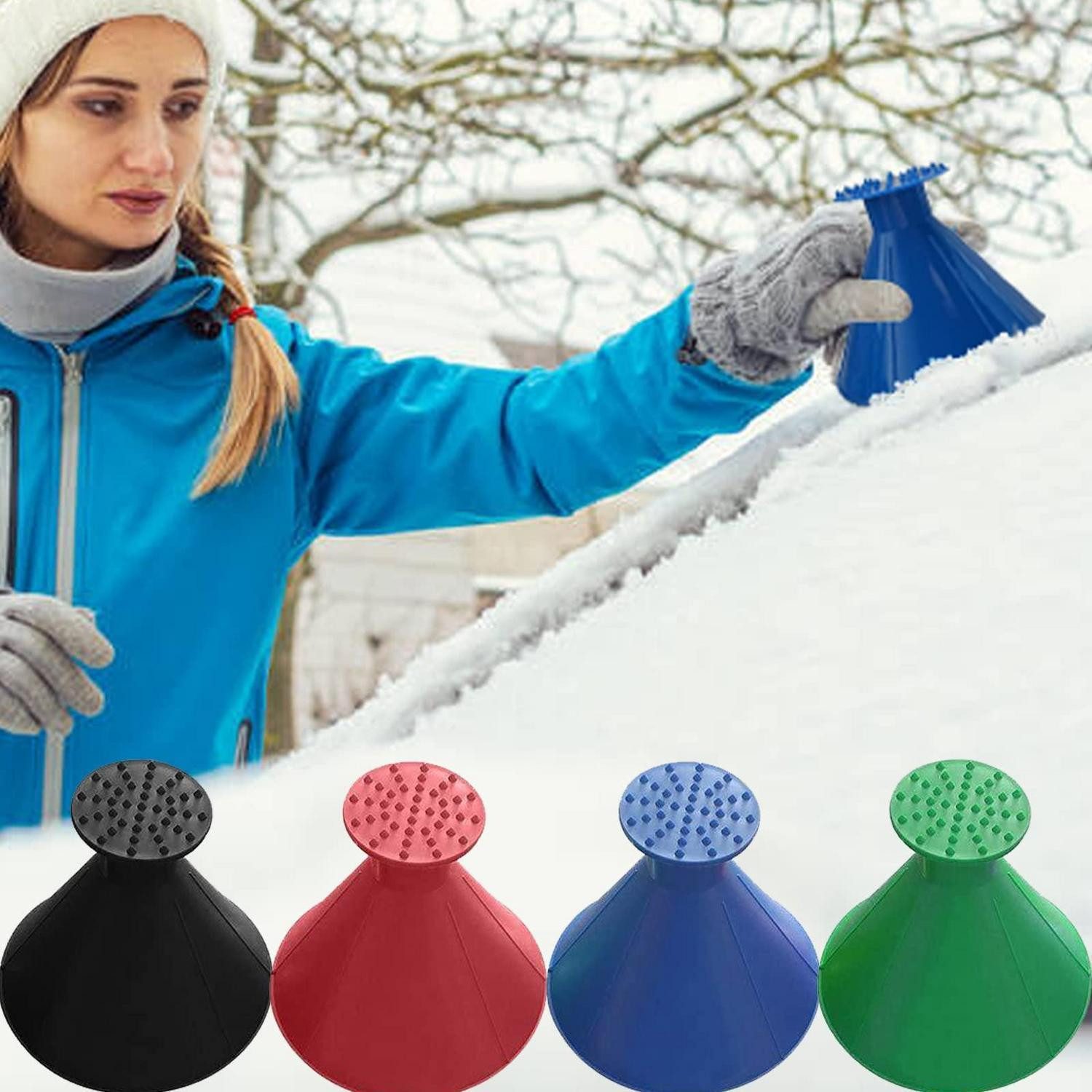 LuxusKollektion Eiskratzer Eiskratzer 2in1 Trichter kegelförmig 360 Grad 4er Set Auto