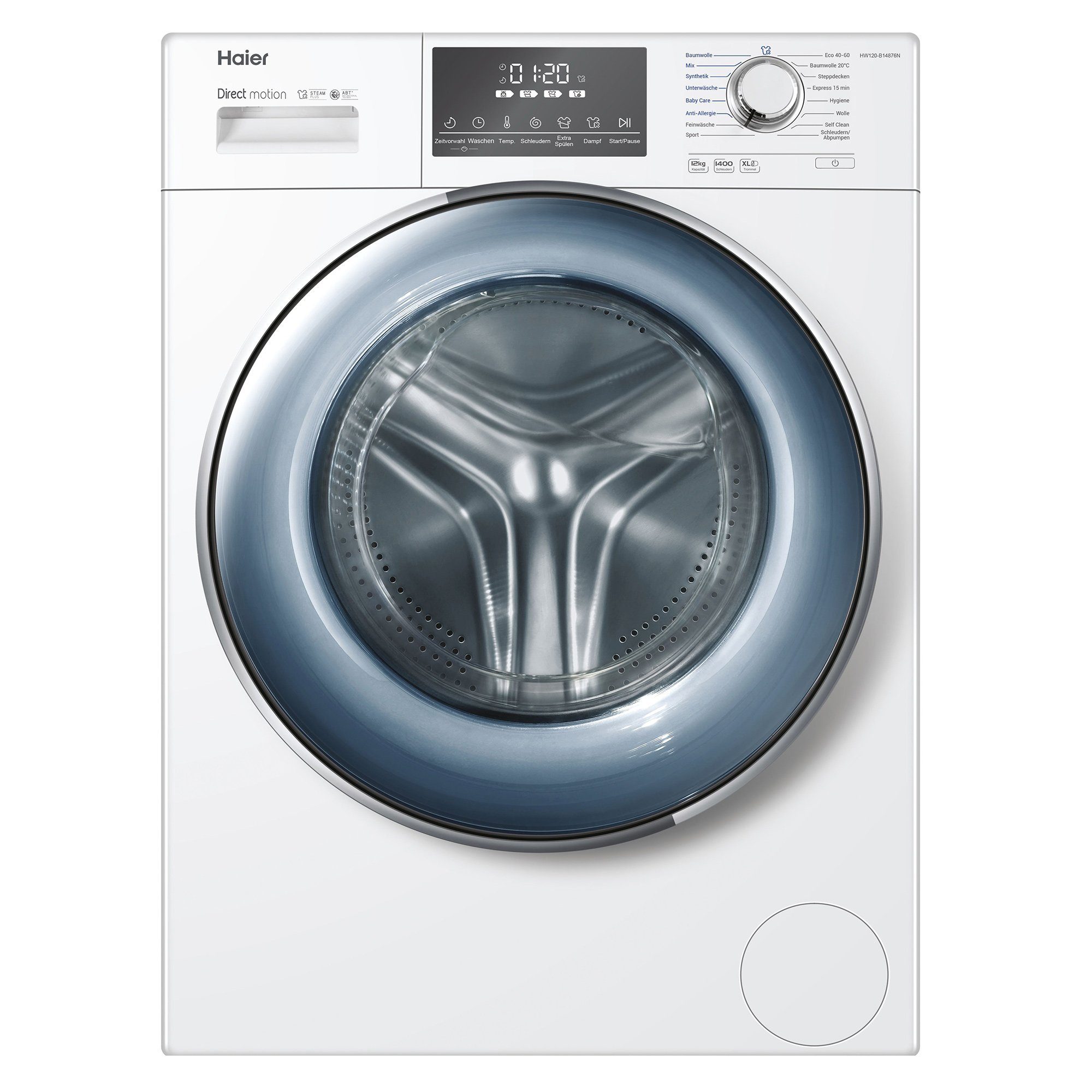 Haier Waschmaschine HW120 B14876N, 12 kg, 1400 U/min, Direct Motion ...