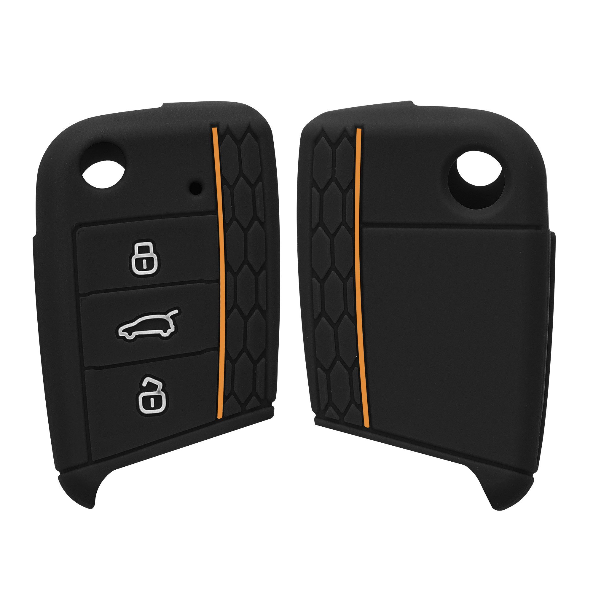 Schlüsseltasche Autoschlüssel Silikon Hülle für VW Golf 7 MK7 3-Tasten Autoschlüssel