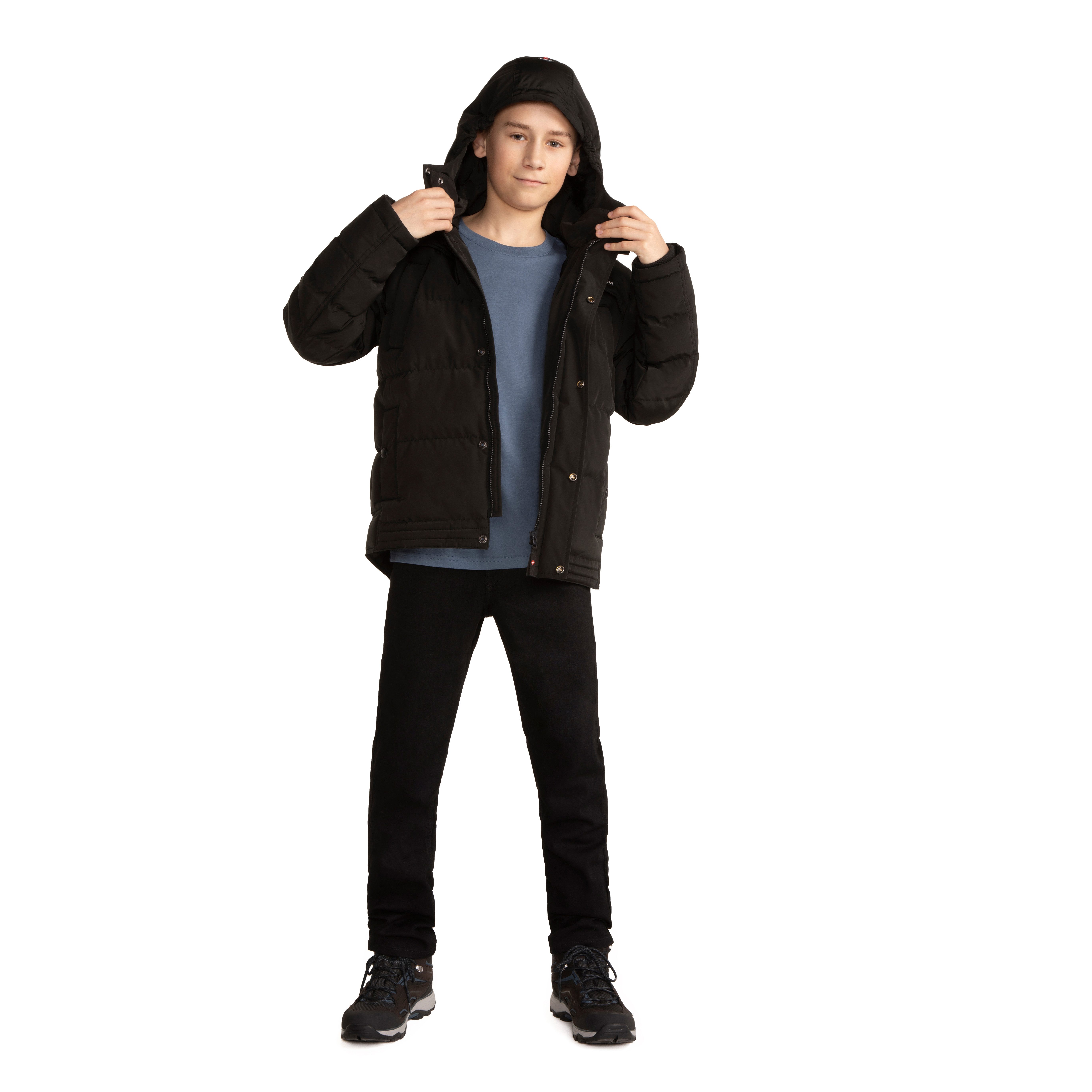 Höhenhorn Winterjacke Bergoo Kinder Winter Jacke Jungen Quilted Steppjacke Gefüttert abnehmbarer Kunstfellkragen, weiche Microfleece Innenseite – Bild 5 von 5