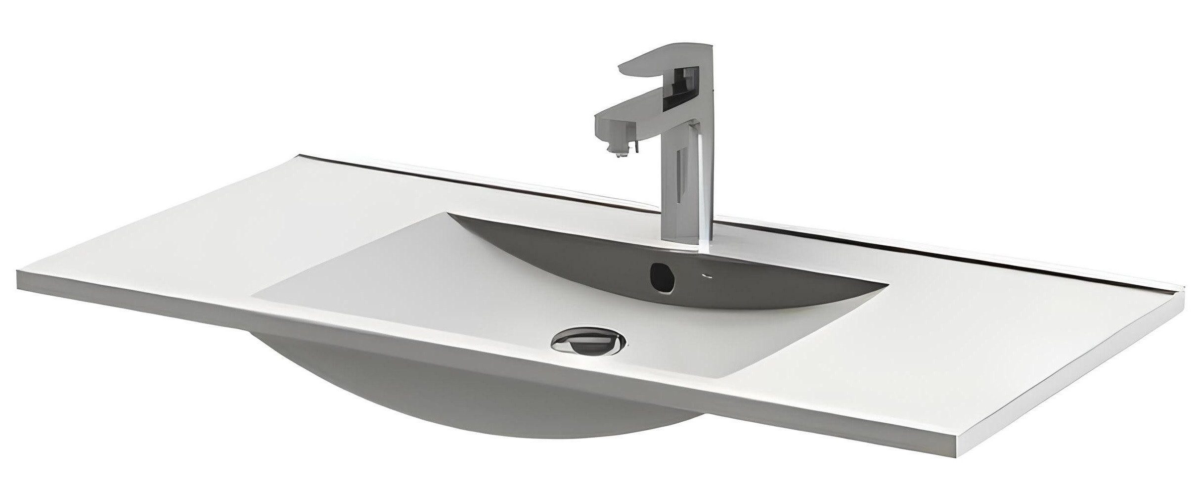 Xlmoebel Waschbecken Keramisches Waschbecken in Weiß für das Badezimmer - Badmöbel (Waschbecken), Hergestellt in Europa