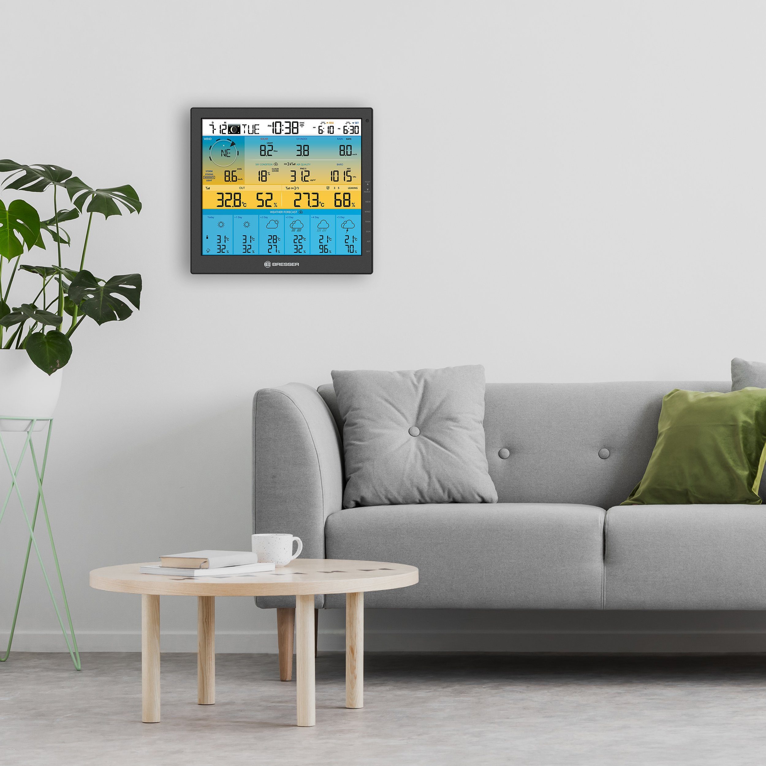 BRESSER BRESSER 7-in-1-WLAN-Wetterstation 4CAST mit 6-Tage-Vorhersage Wetterstation – Bild 5 von 5
