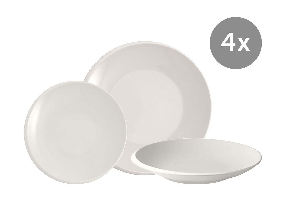 Villeroy & Boch Frühstücksteller Set NewMoon Speiseteller, Frühstücksteller, Schale flach 12 -tlg.