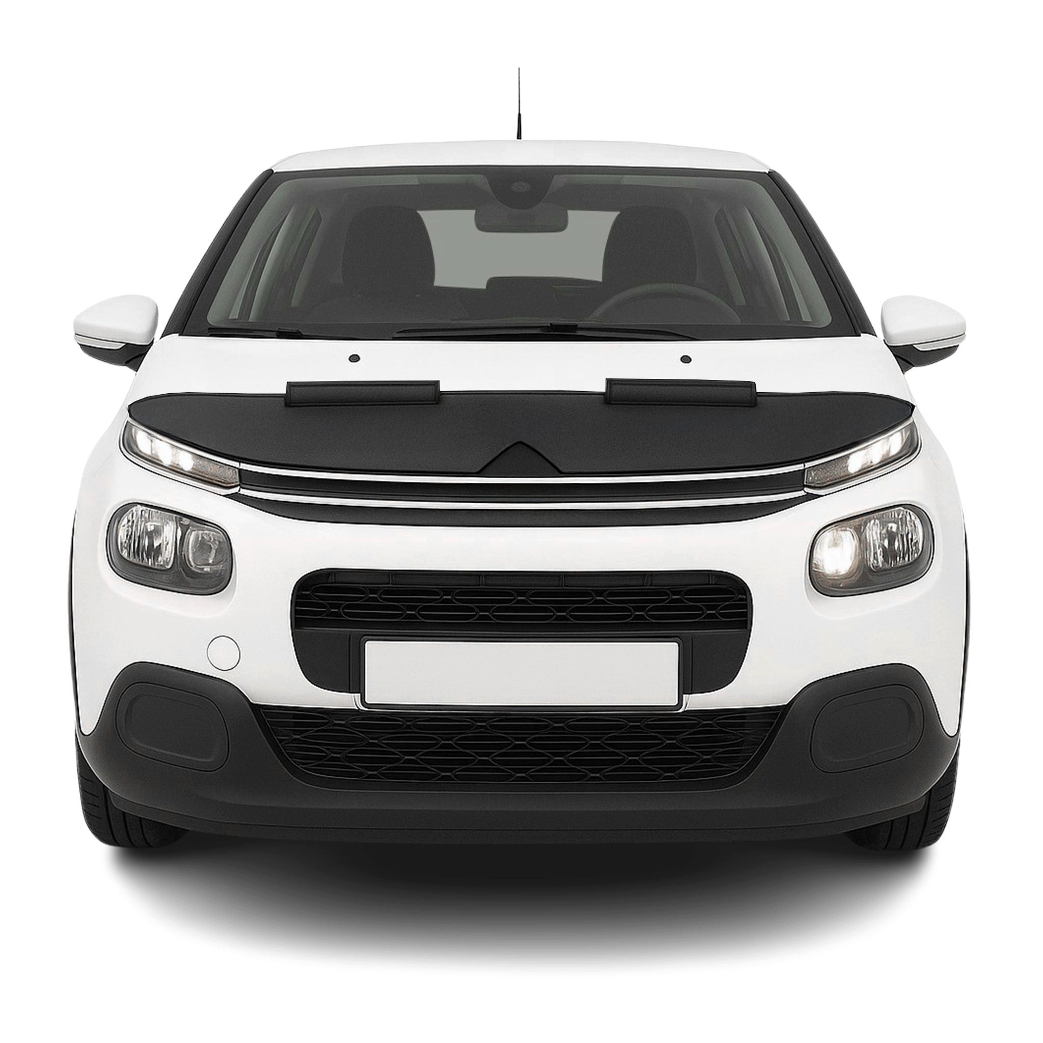 OMAC Frontstoßstange Haubenbra Bonnet Bra für Citroen C3 2016-2024 Schwarz Halb, 1-St., Haltbar