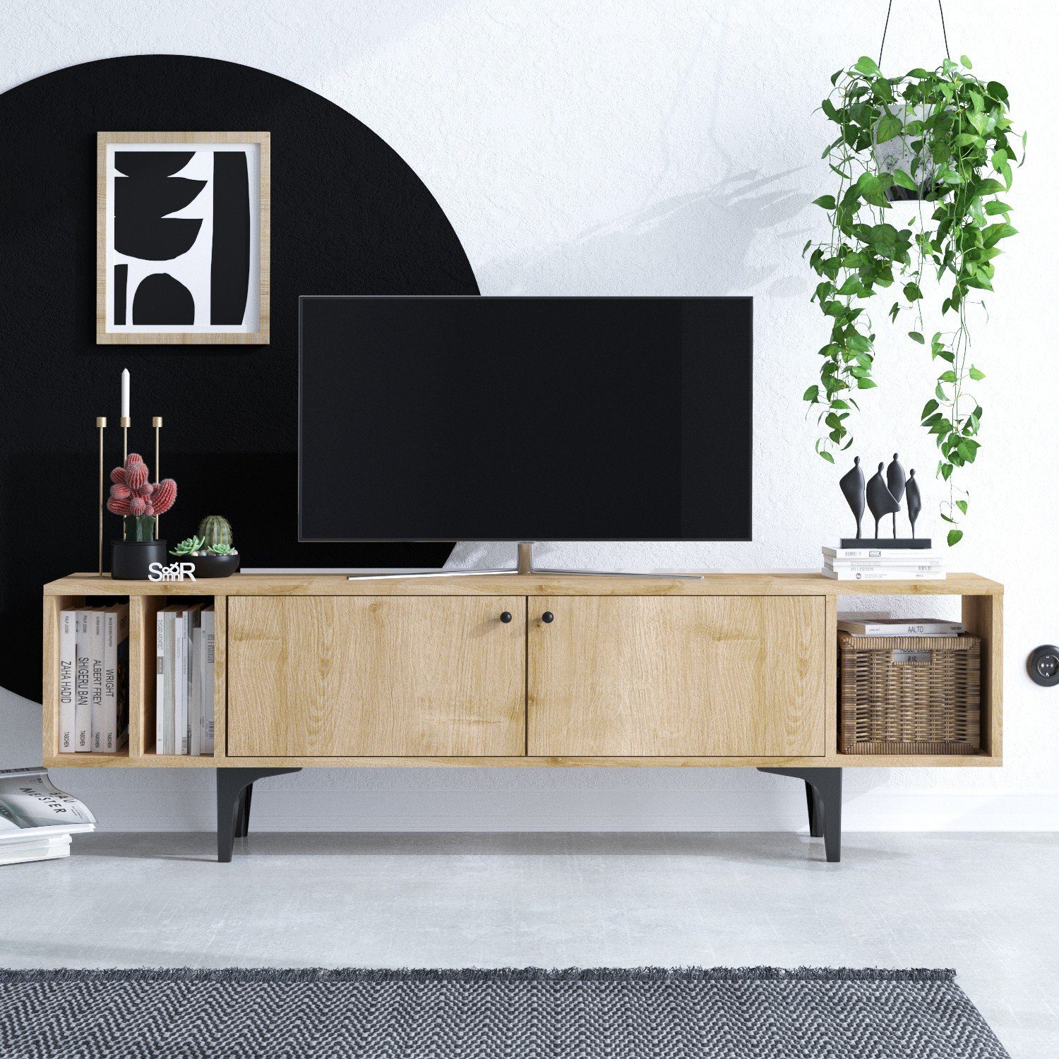Skye Decor TV-Schrank Schränke, 100% Partikelplatte 47x150x40 cm, Melaminbeschichtete