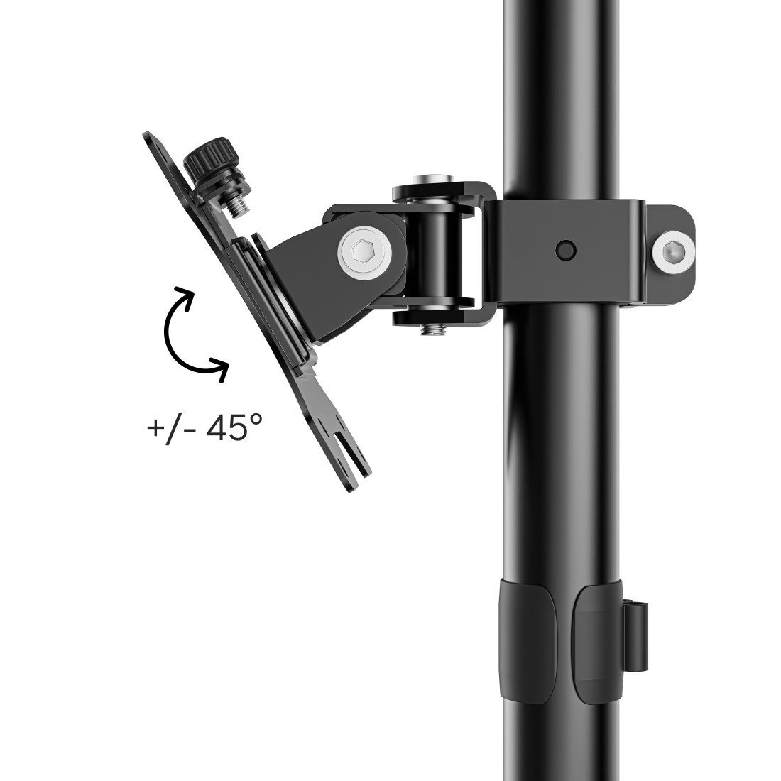 Hama Monitor-Halterung Monitorhalterung höhenverstellbar für 13-35 Zoll Monitore, (bis 35 Zoll, 360° Rotation, VESA, Kabelmanagement, Klemmmontage, Stahl)