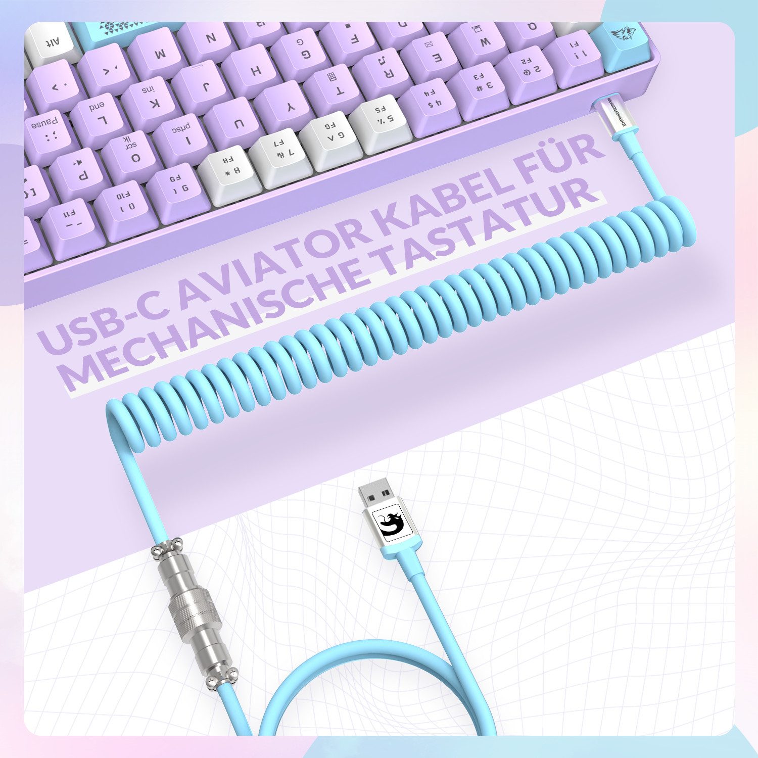 ZIYOU LANG T8 60% Mechanische Gaming-Tastatur,68 Tasten TKL mit Kompaktem Layout, Gaming-Tastatur (Kompaktem Layout,18 RGB,Anti-Ghosting,USB-C Spiralkabel,für PC,Mac)