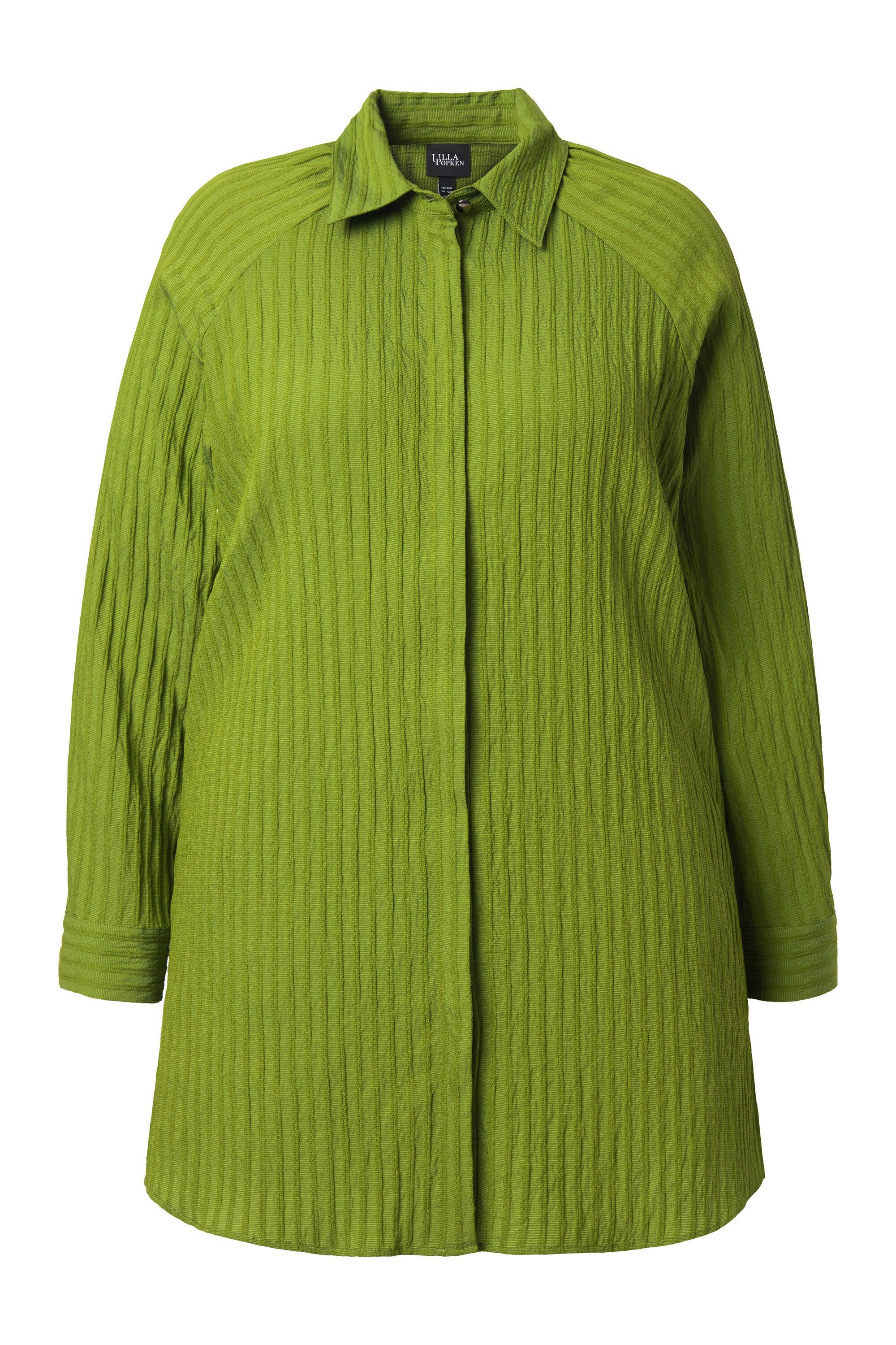 Hemdbluse Bluse Streifen A-Linie Hemdkragen Langarm