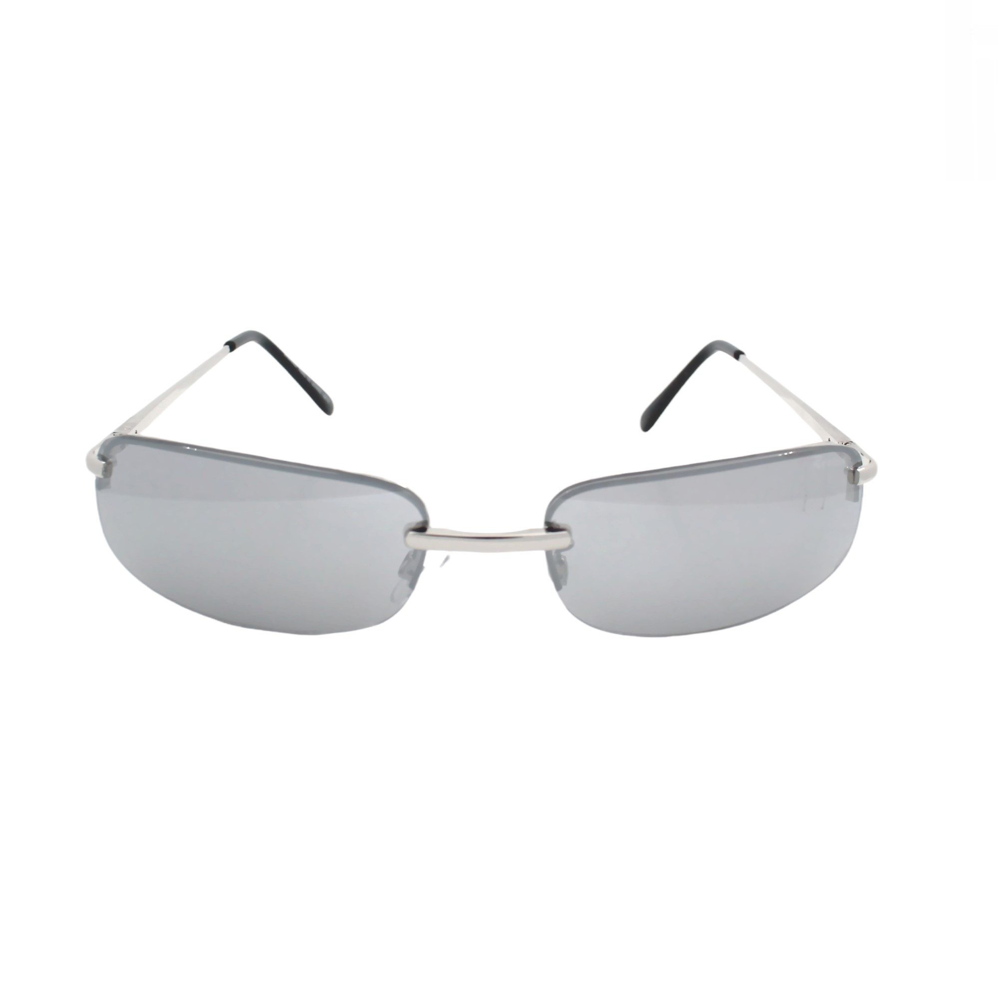 Rennec Sonnenbrille Eckig Schmal UV400 Metallbrille Rechteckig (Leichte Edelstahl Brille mit Brillenbeutel) Gläser Verspiegelt oder Getönt, Federscharniere an den Bügeln