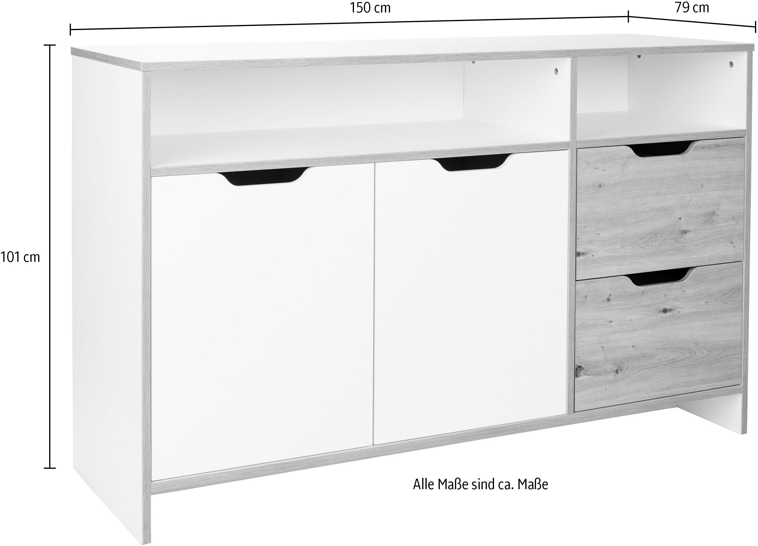 arthur berndt Babymöbel-Set Babyzimmer Set »Maxim« 3-teilig, (Set, 3-tlg., Babymöbel-Set »Maxim«), Gedämpfte Türen und Schubkästen