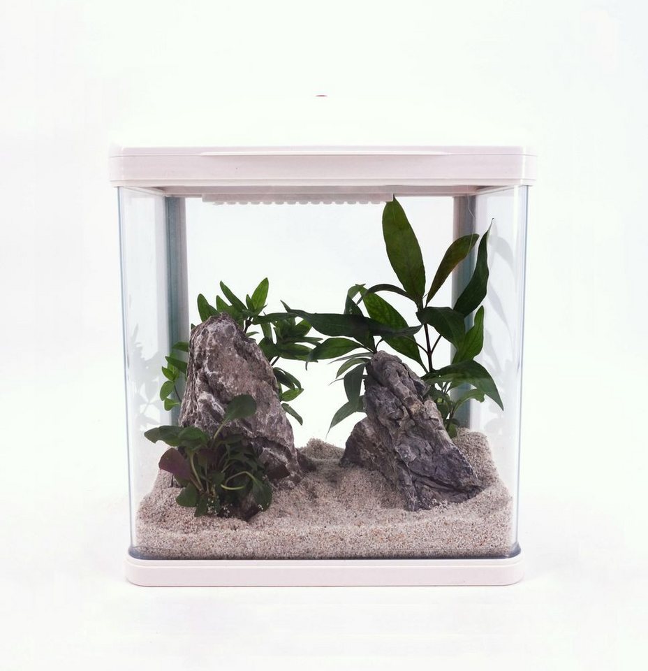 Aquaone Aquarium HR-230 weiß Nano Aquarium Komplettaquarium Mini Aquarium+Filteranlage