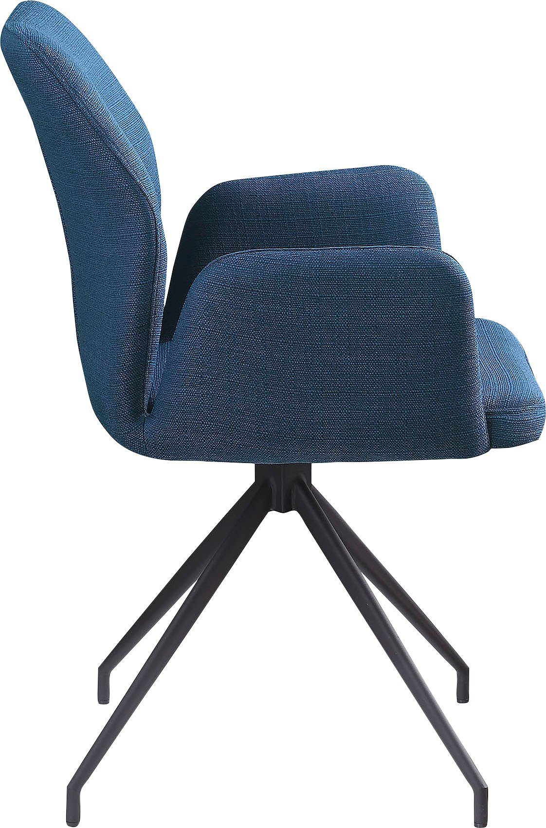 SalesFever Armlehnstuhl, mit 180° Drehfunktion Schwarz | Blau Blau