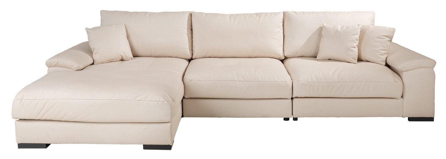 Iwaniccy Ecksofa ANGEL, Creme, Mikrofaser, inkl. Kissen, B 323 x H 90 x T 177 cm