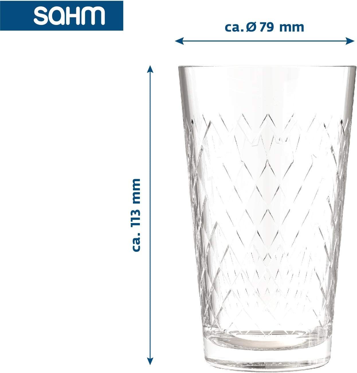 SAHM Gläser-Set Apfelweingläser 300ml 12 Stück, Sensorik Glas, 100% recycelbar