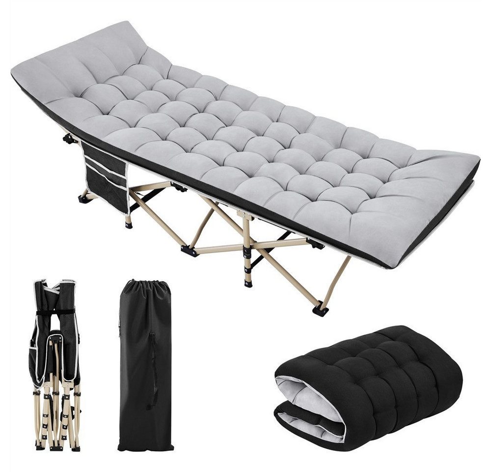 Yaheetech Feldbett Campingbett mit Tragetasche & Seitentasche & Matratze Klappbett bis 150 kg belastbar, 191 × 67 × 56 cm