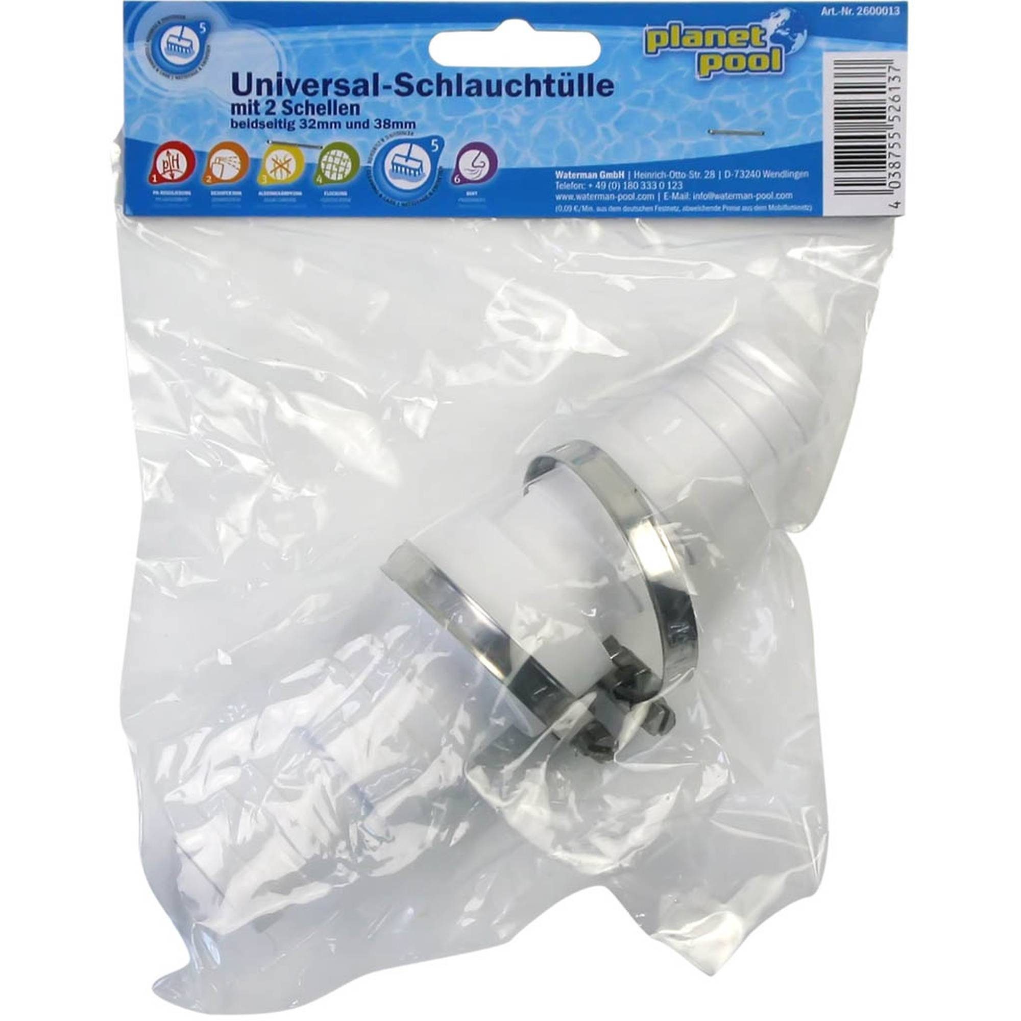 Planet Pool Schlauchtülle Universalschlauchtülle mit 2 Schellen, (1-tlg)