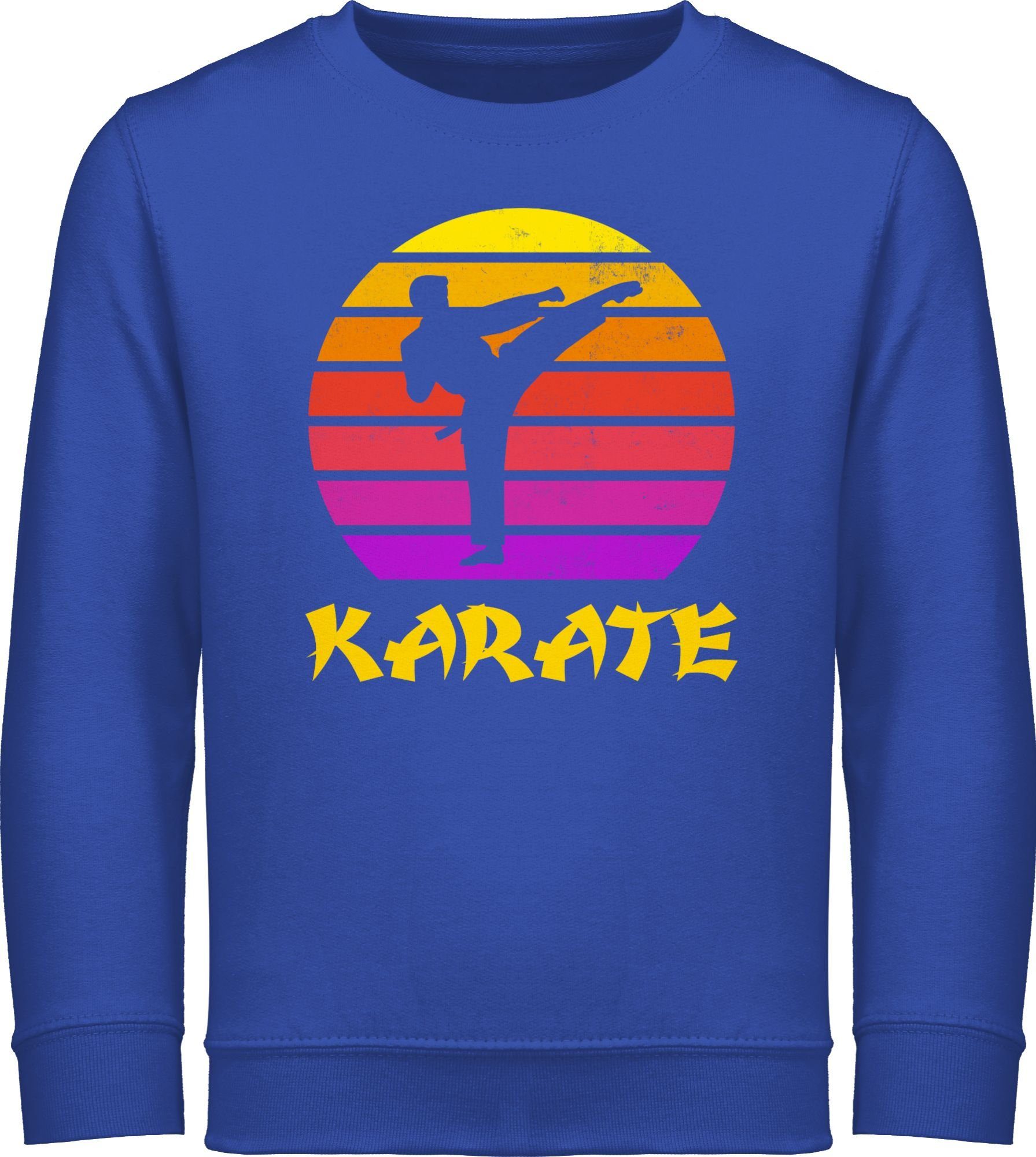 Shirtracer Sweatshirt Karate Retro Sonne Kinder Sport Kleidung 3 Royalblau | Sweatshirts