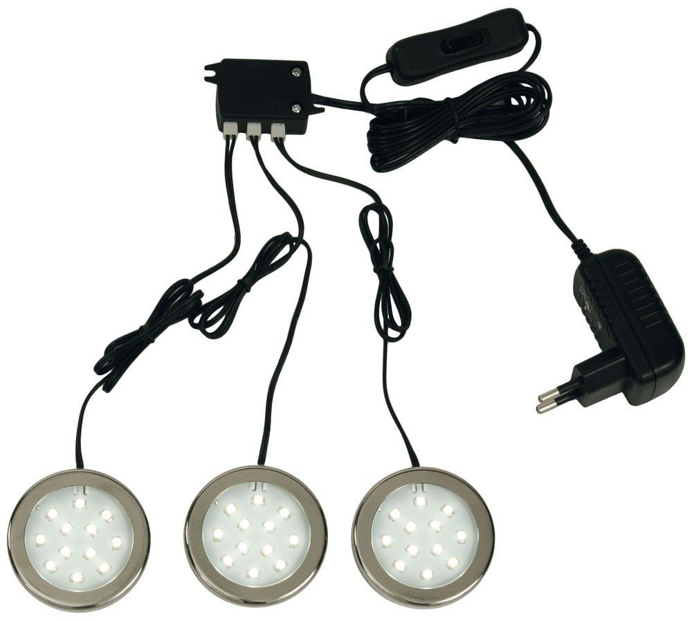 LED LED-Leuchtmittel Set fest Einbaustrahler, etc-shop Beleuchtung verbaut, Leuchte Warmweiß, Downlight 3er LED Lampe Einbaustrahler