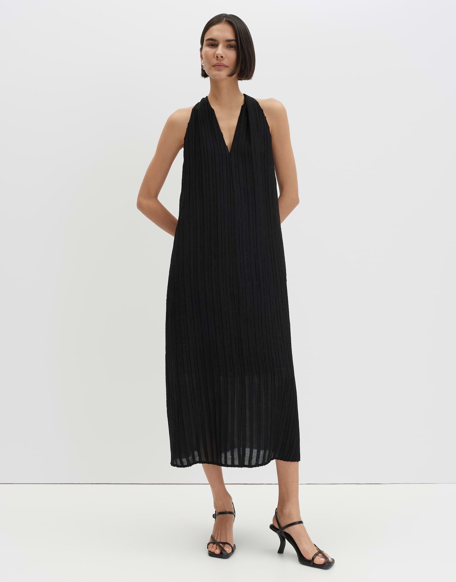 someday Midikleid Qedira structure aus Webware mit Struktur Luftige Transparenz für Sommerlooks