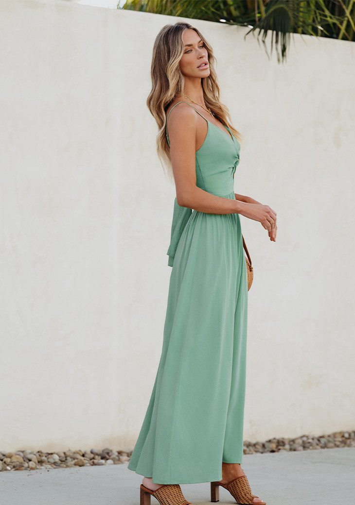 Cupshe Maxikleid Ärmelloses mit V-Ausschnitt und Spaghettiträgern aus Visko günstig online kaufen