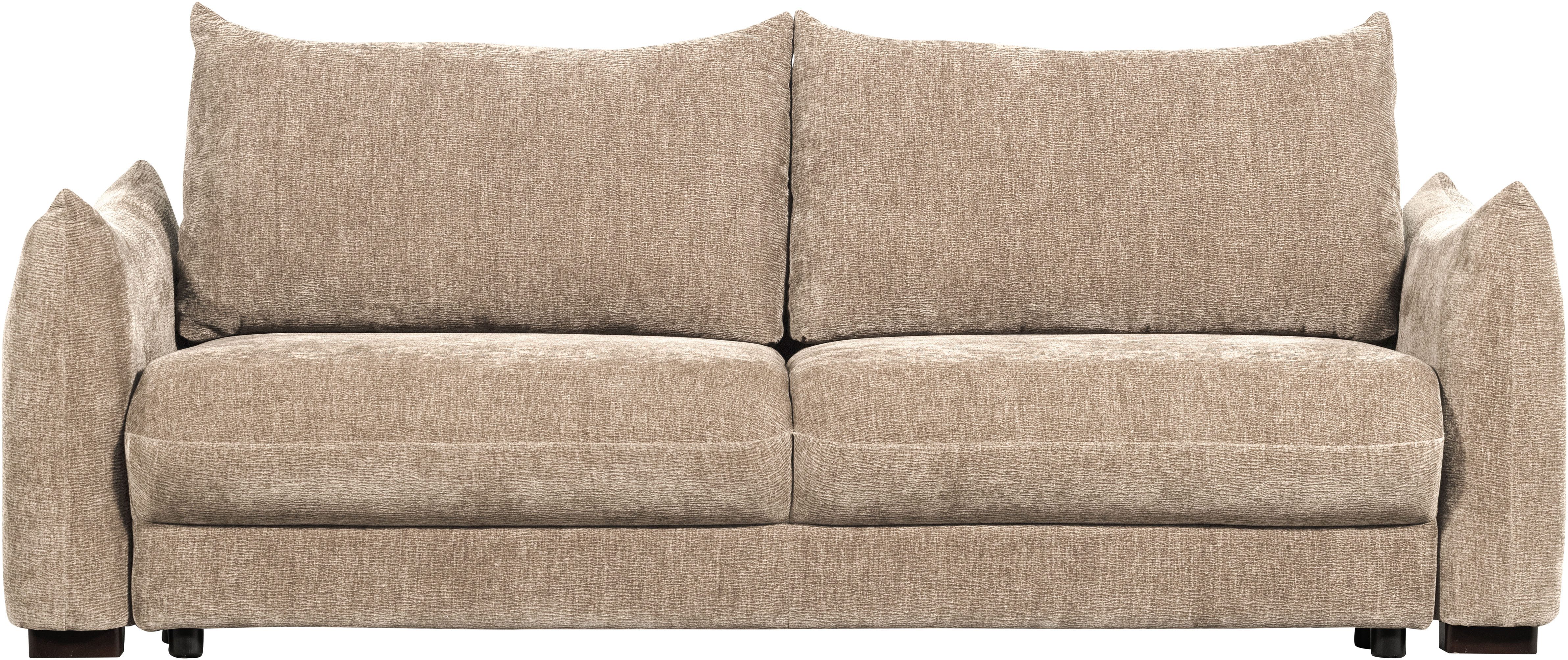 WOOOD Schlafsofa Jonne Strukturbezug mit Schlaffunktion, H 92 x B 233 x T 105 cm, Tragkraft 220 kg, Sitzbreite 192 cm, Geringe Verschleißfestigkeit