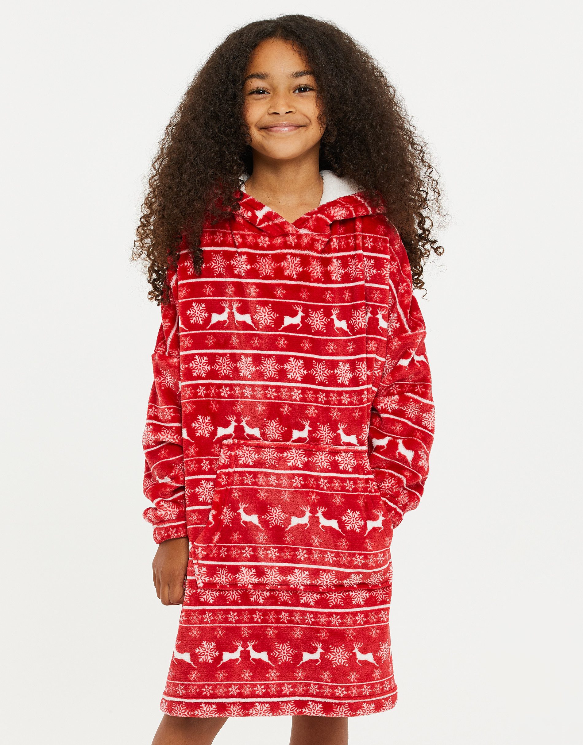 Kapuzensweatshirt THB Kids Xmas Oversized Poncho Comet