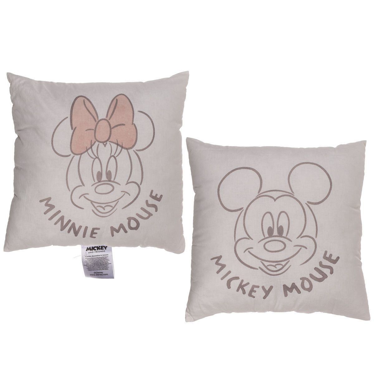 Out of the Blue Dekokissen Deko-Kissen Disney Minnie Mickey Maus Mouse 40 x 40 cm, Ein Kissen, Vorder-/Rückseite unterschiedliches Motiv