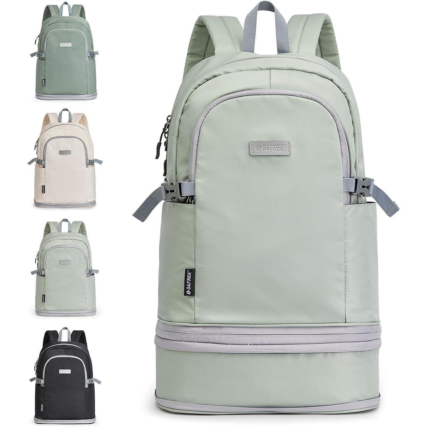 LuxusKollektion Sportrucksack Sportrucksack wasserdicht Schuhfach Nassfach Sport 35L Hellgrün
