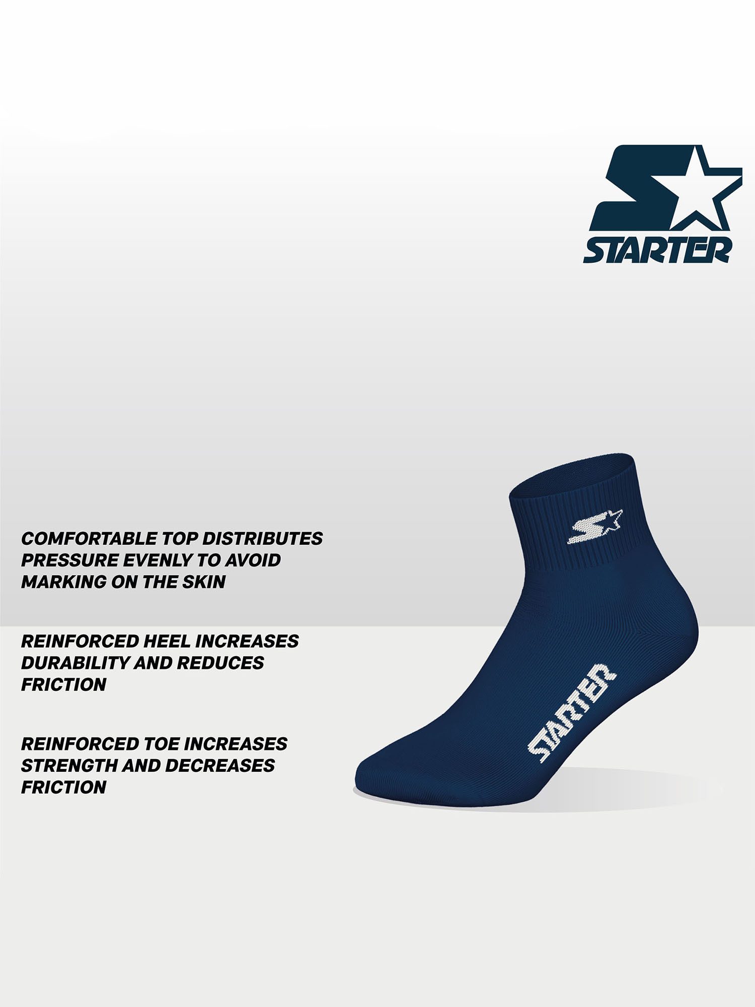 Starter Basicsocken Quarter (12-Paar) Socken, Baumwollsocken, Alltagsocken