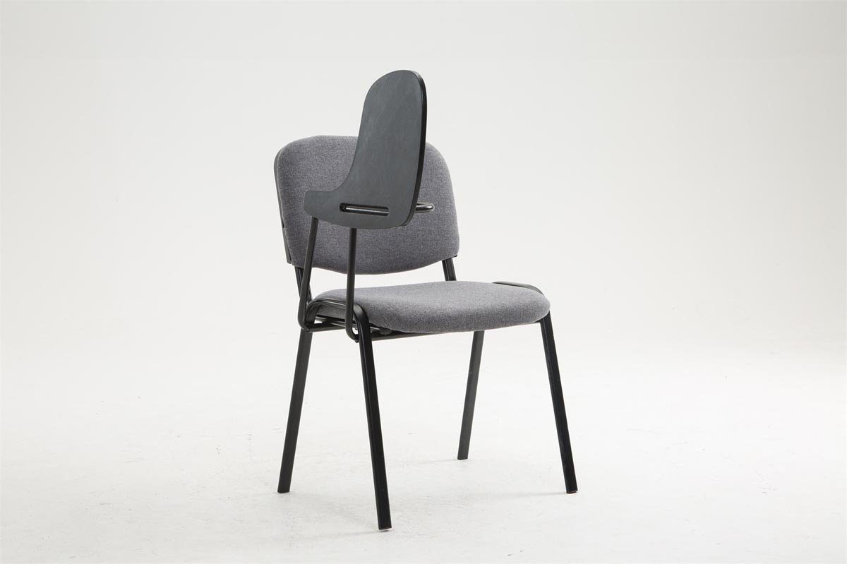 (Besprechungsstuhl schwarz Warteraumstuhl hochwertiger Messestuhl), - Sitzfläche: - grau Polsterung mit - Stoff Gestell: TPFLiving Konferenzstuhl Besucherstuhl Metall Keen -