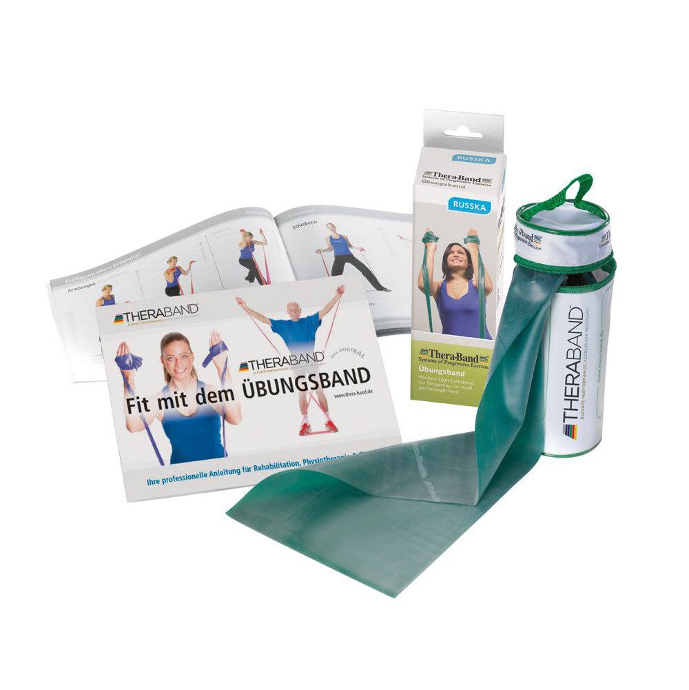 TheraBand Trainingsbänder Thera-Band »Travel«, stark, grün, 2,5 m Reiseetui