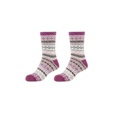 Camano Socken Socken Cosy Norweger Kuschelsocken Flauschig Warm Damen
