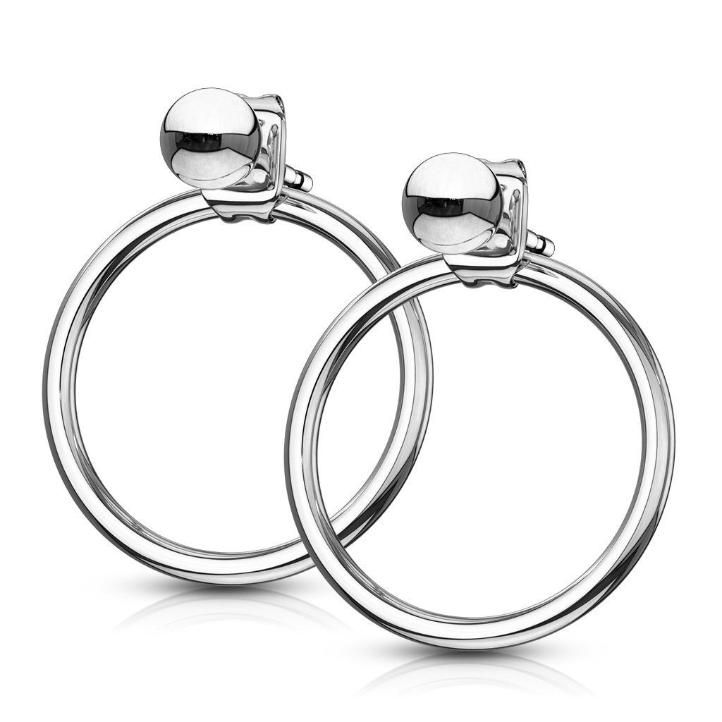 Stück), Ohrschmuck (1 Paar Ring 16mm Edelstahl Verschluss mit Ohrstecker-Set Damen Ohrringe aus BUNGSA Silber am Ohrstecker (2 2-tlg),