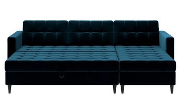 DB-Möbel Ecksofa "ADRIAN" - moderne Schlafcouch mit Hocker.