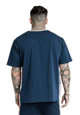 Siksilk T-Shirt SikSilk T-Shirt Herren S/S ESSENTIAL RETRO TAPE TEE SS-17036 Navy