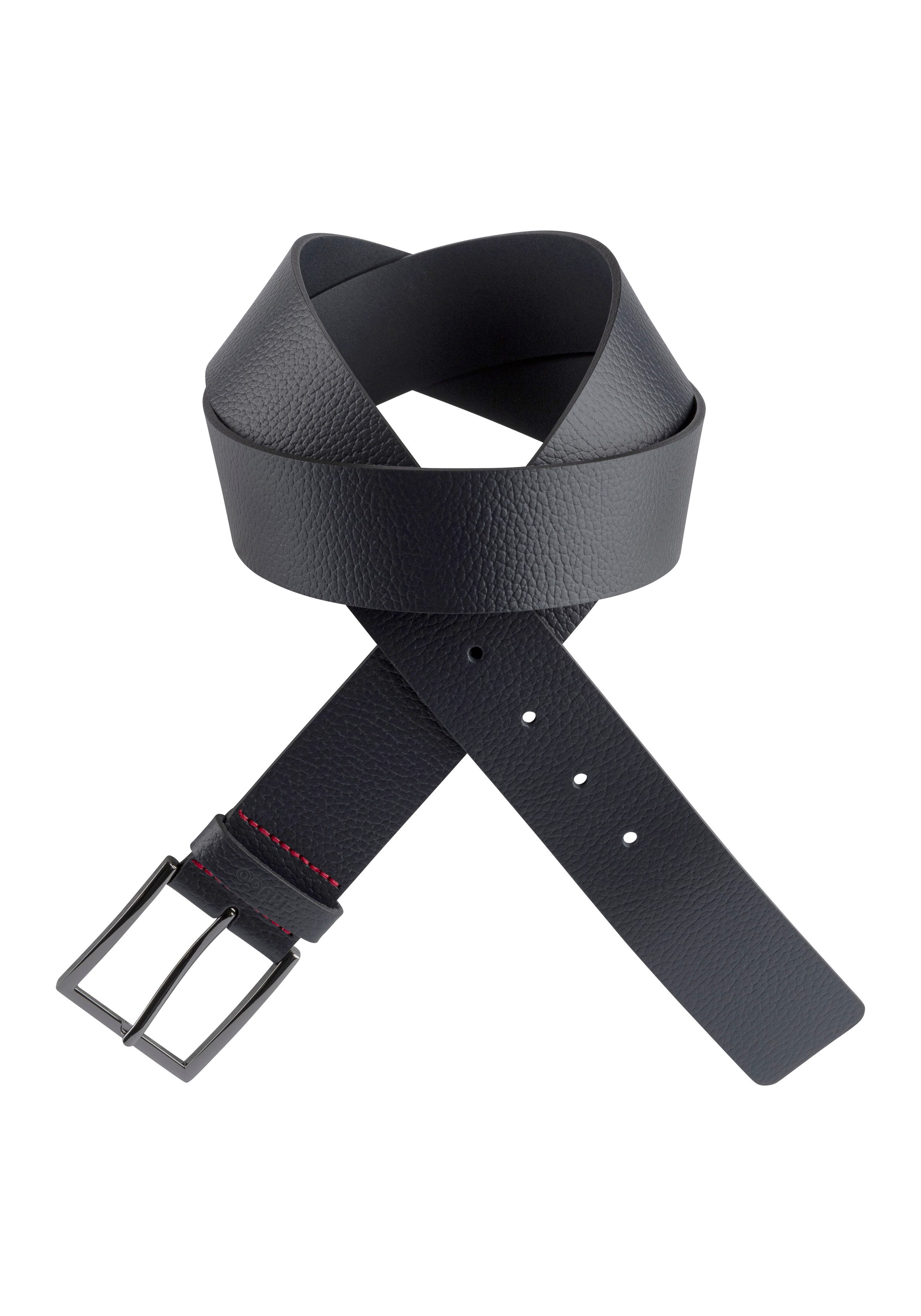 HUGO Ledergürtel Giaspo-Gr Sz40 10 mit roter Kontrastnaht günstig online kaufen