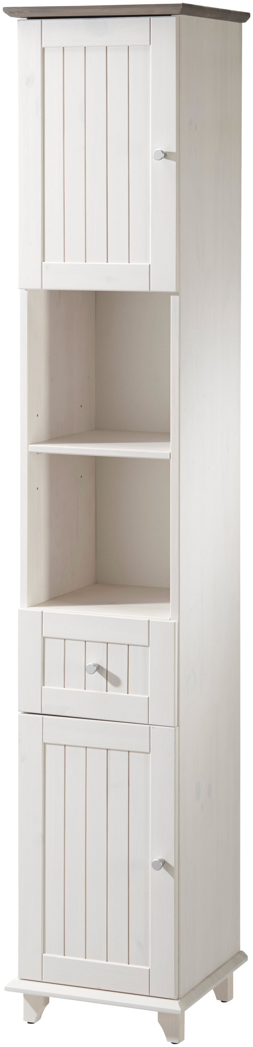 welltime Hochschrank »Venezia Landhaus« Breite 33 cm, aus hochwertigem  Echtholz