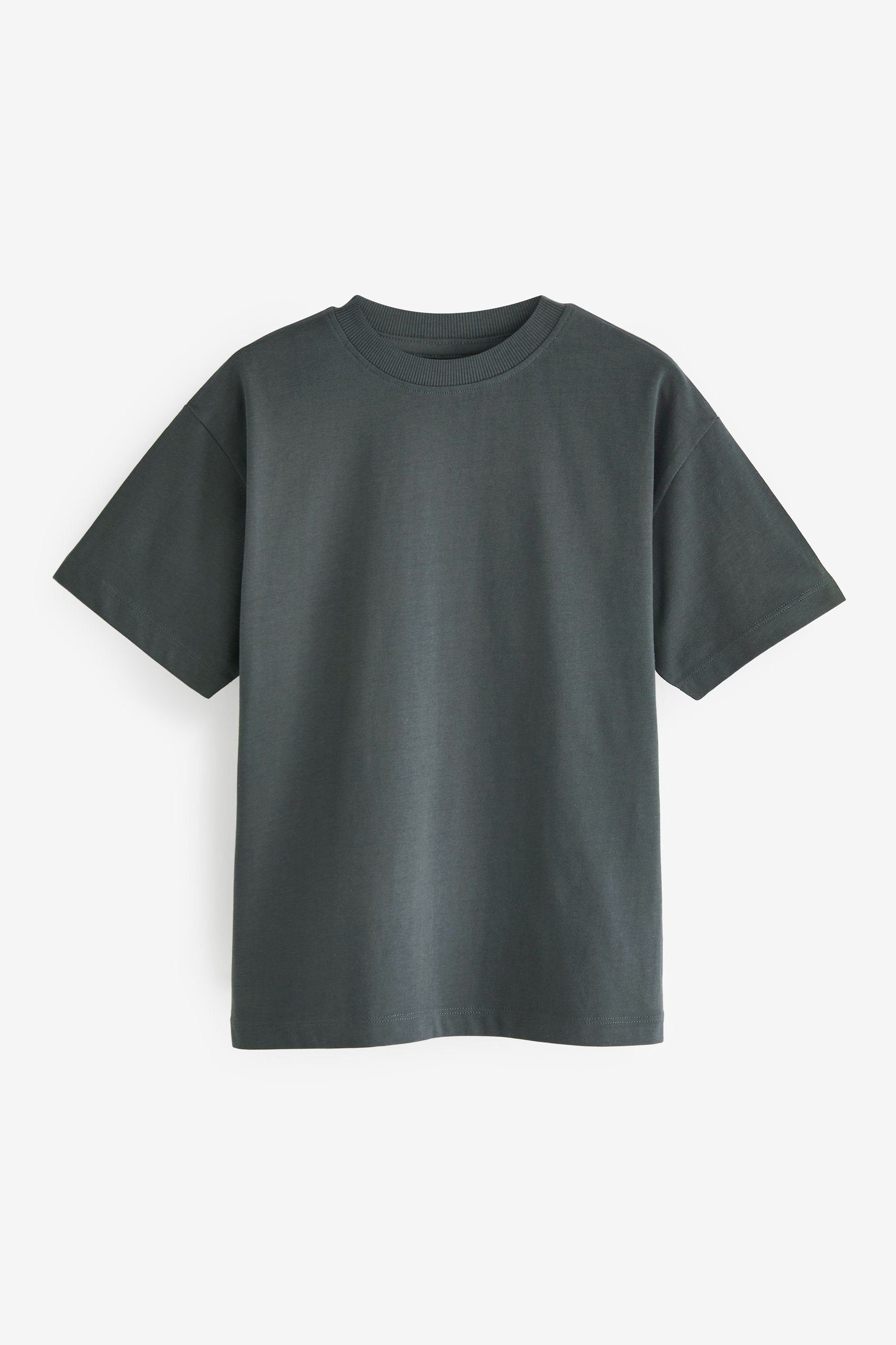 Next T-Shirt Kurzärmeliges T-Shirt Fit (1-tlg) Charcoal Grey Relaxed