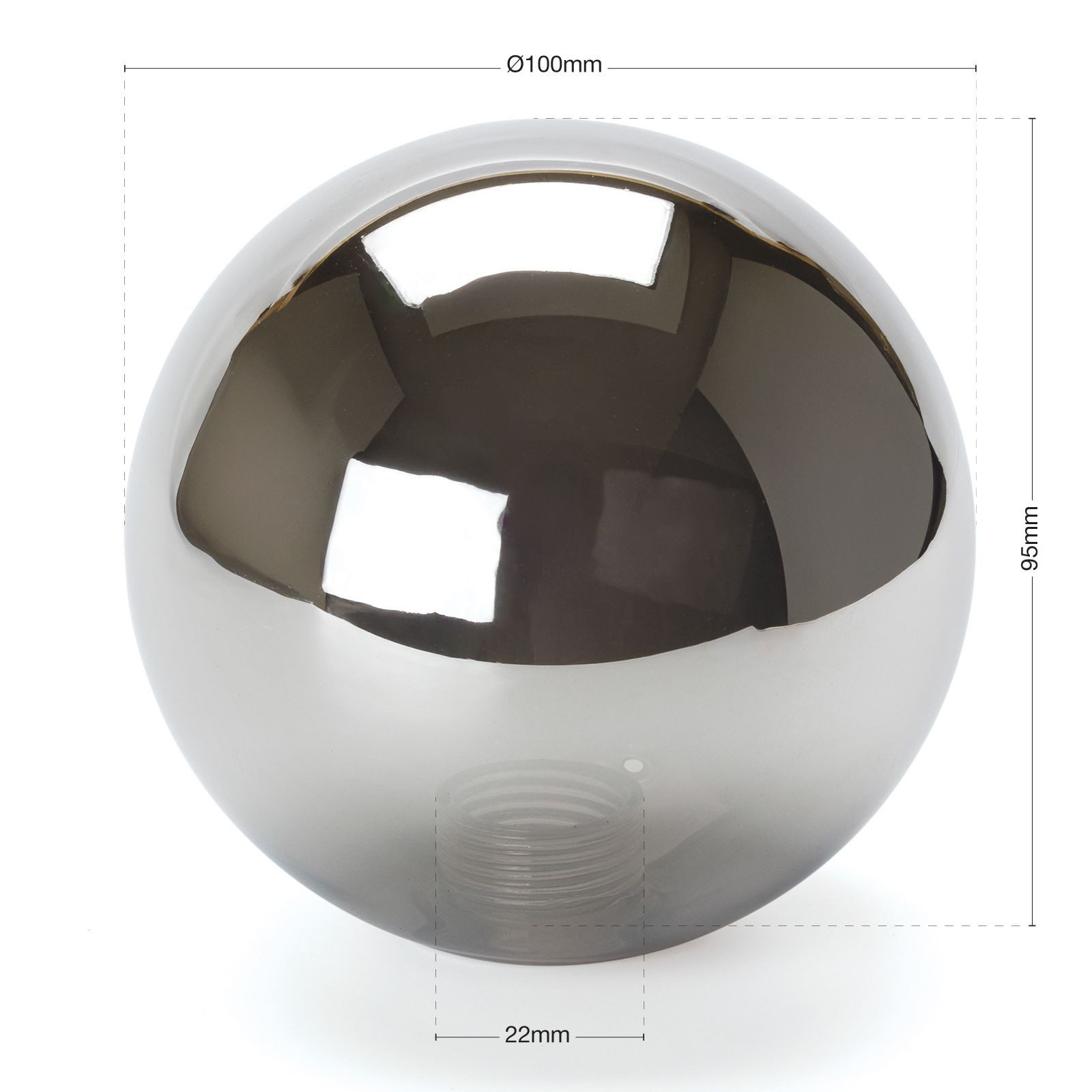 Orion Leuchten Lampenschirm Ersatzglas Gewinde Lampenschirm G9 Ø 100 mm Rauch