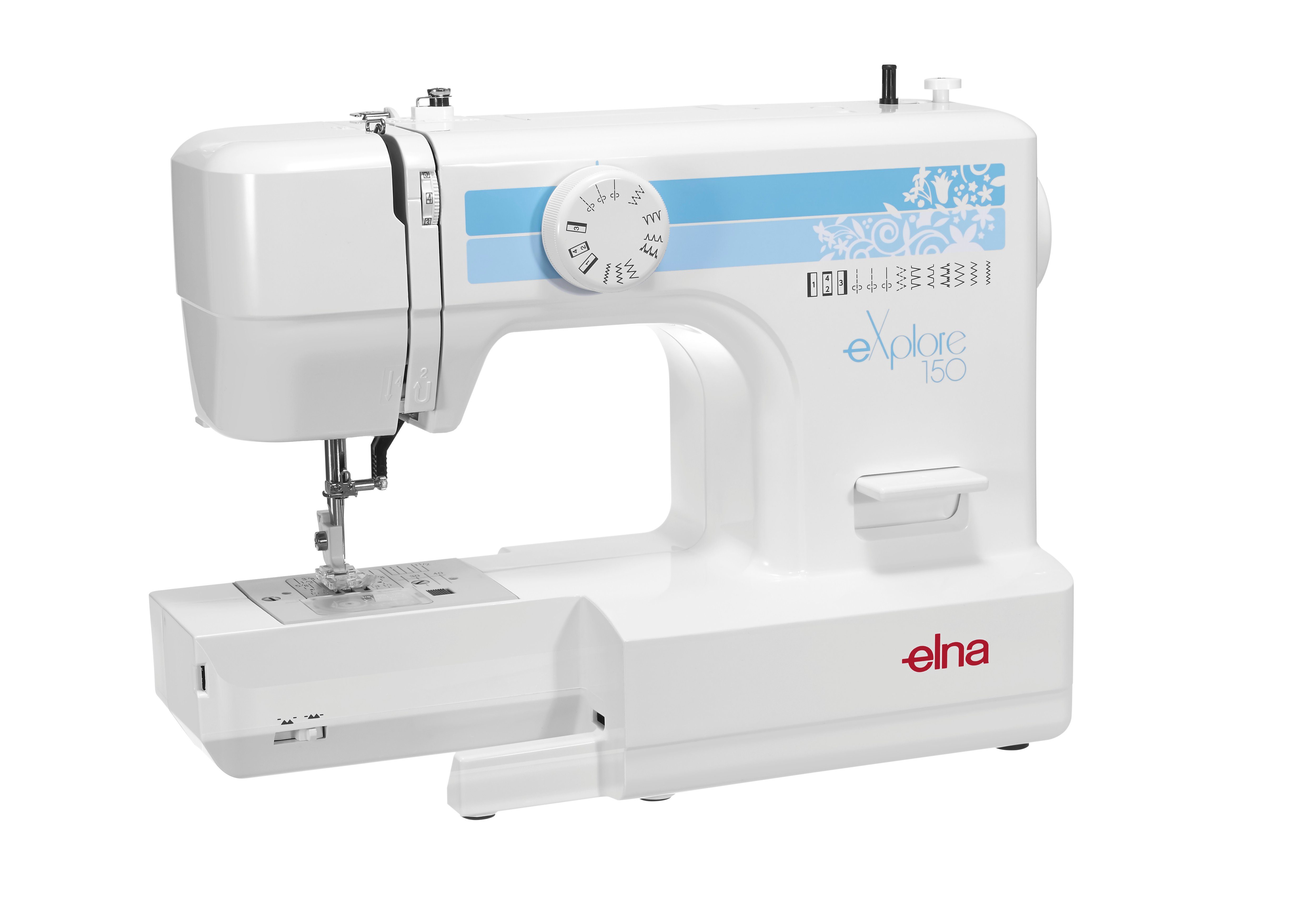 Elna Freiarm-Nähmaschine Nähmaschine Elna eXplore 150 Freiarm, 6 Stiche, LED Nählicht