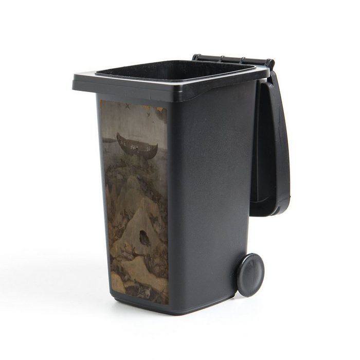 MuchoWow Wandsticker Die Hölle und die Sintflut - Gemälde von Hieronymus Bosch (1 St) Mülleimer-aufkleber Mülltonne Sticker Container Abfalbehälter