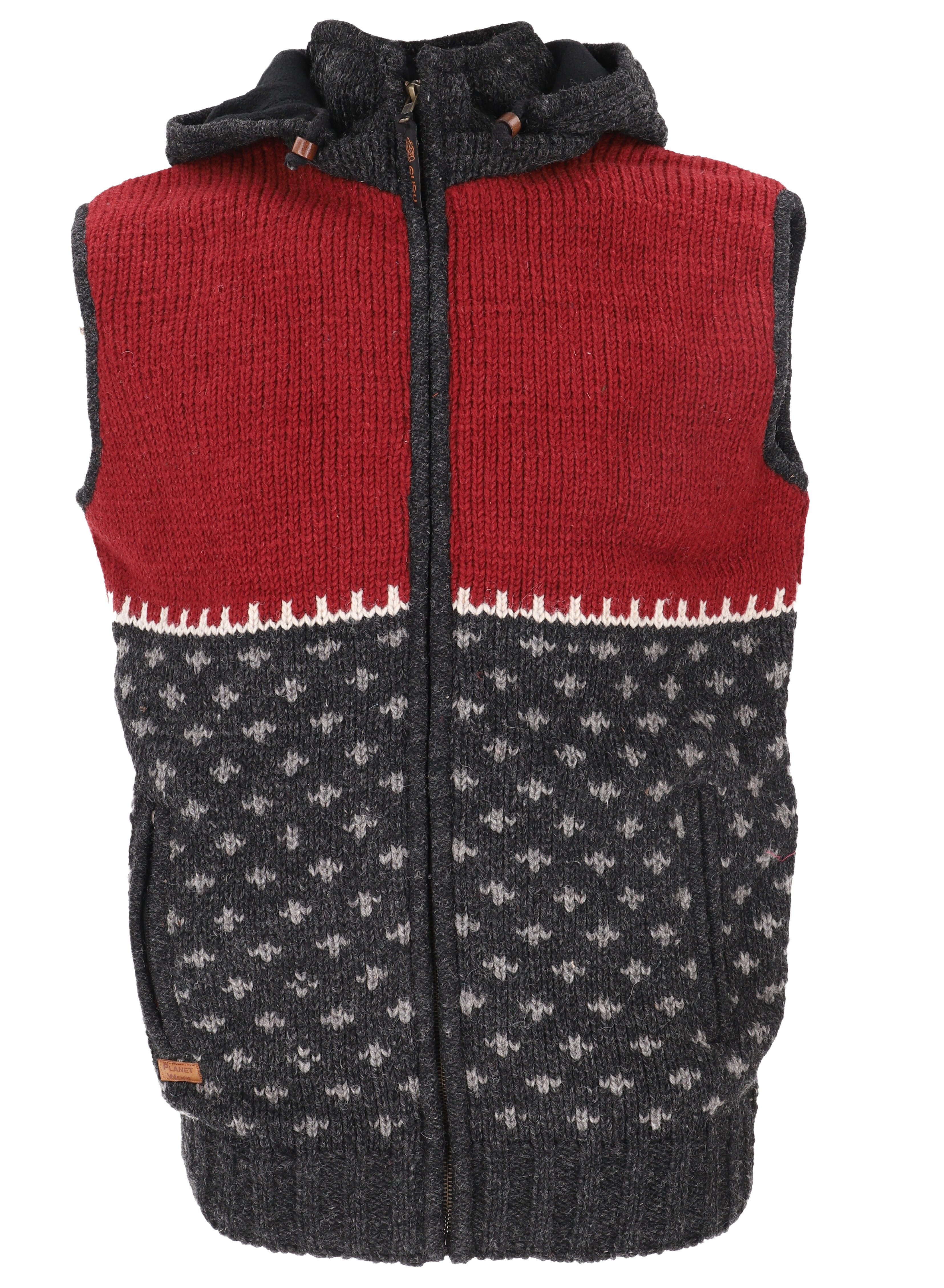 Guru-Shop Strickjacke Gestrickte Weste, Unisex Weste aus Schurwolle,..