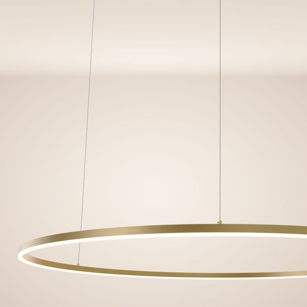 s.luce Pendelleuchte LED Pendelleuchte Ring 150 direkt oder indirekt 5m Abhängung Gold, Warmweiß